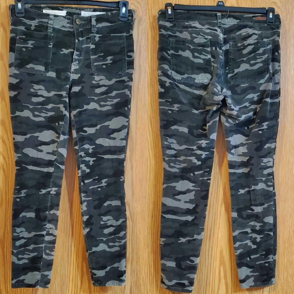 Pilcro and the Letterpress camouflage corduroy high rise skinny jeans